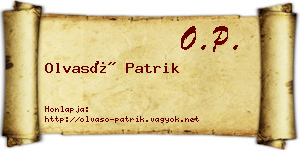 Olvasó Patrik névjegykártya